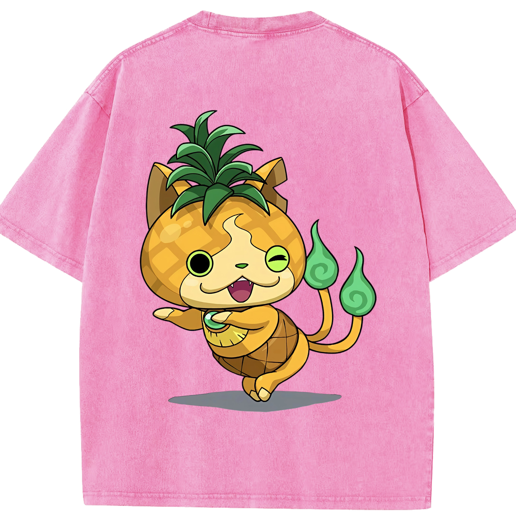 （画像用） 妖怪ウォッチ Yo-kai Watch 綿100% ヴィンテージ風 半袖Tシャツ（背面プリント）